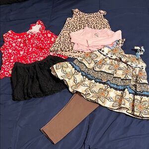 Baby girl clothes lot, size 12 months, 6 pieces